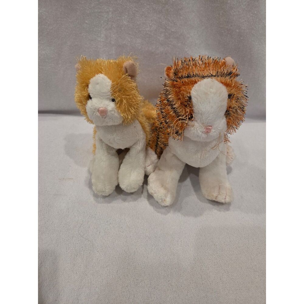 Ganz Webkinz Striped Alley Cat Regular and Lil Kinz Plush Stuffed Animals Lot 2